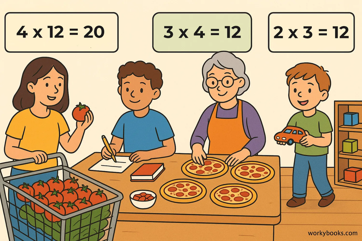 Real-world examples of multiplication in everyday situations