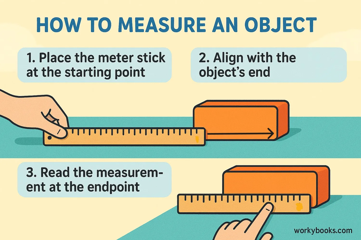 Proper technique for measuring length with a meter stick
