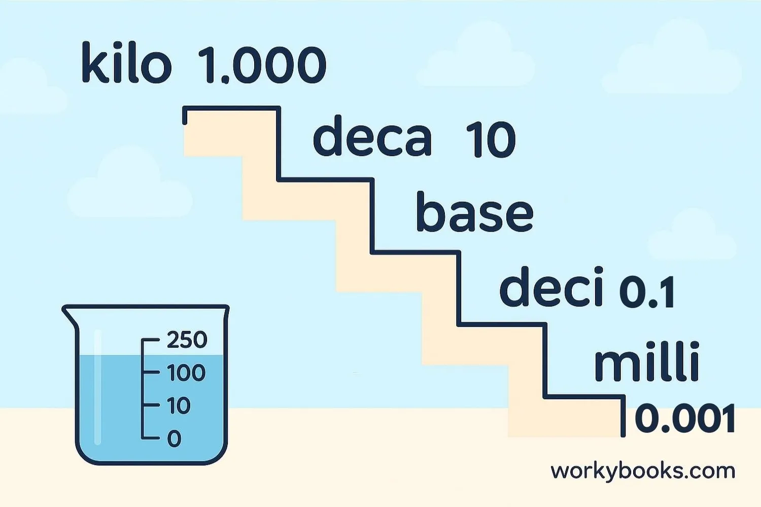 Visual representation of metric prefixes and their meanings