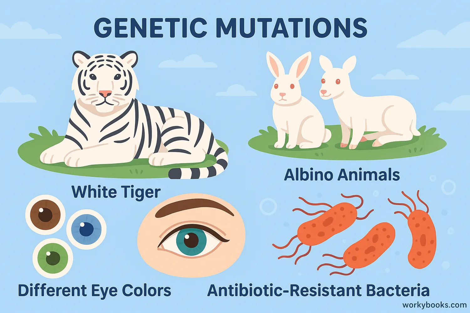 Examples of genetic mutations in nature