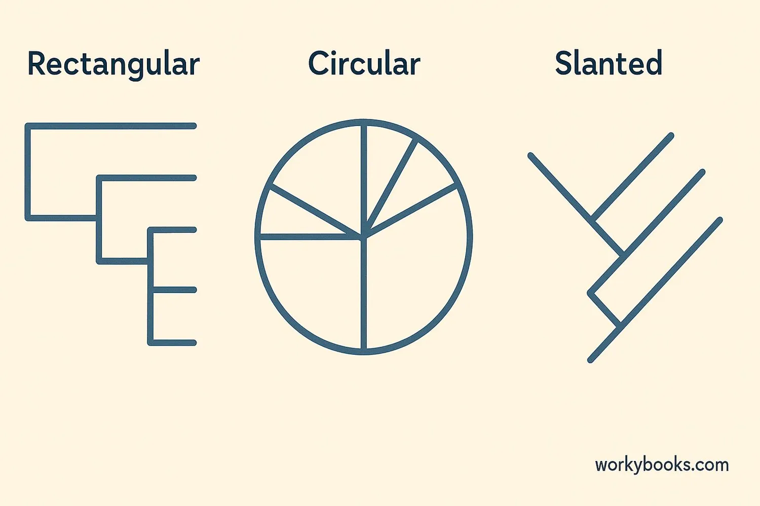 Side-by-side comparison of different phylogenetic tree types