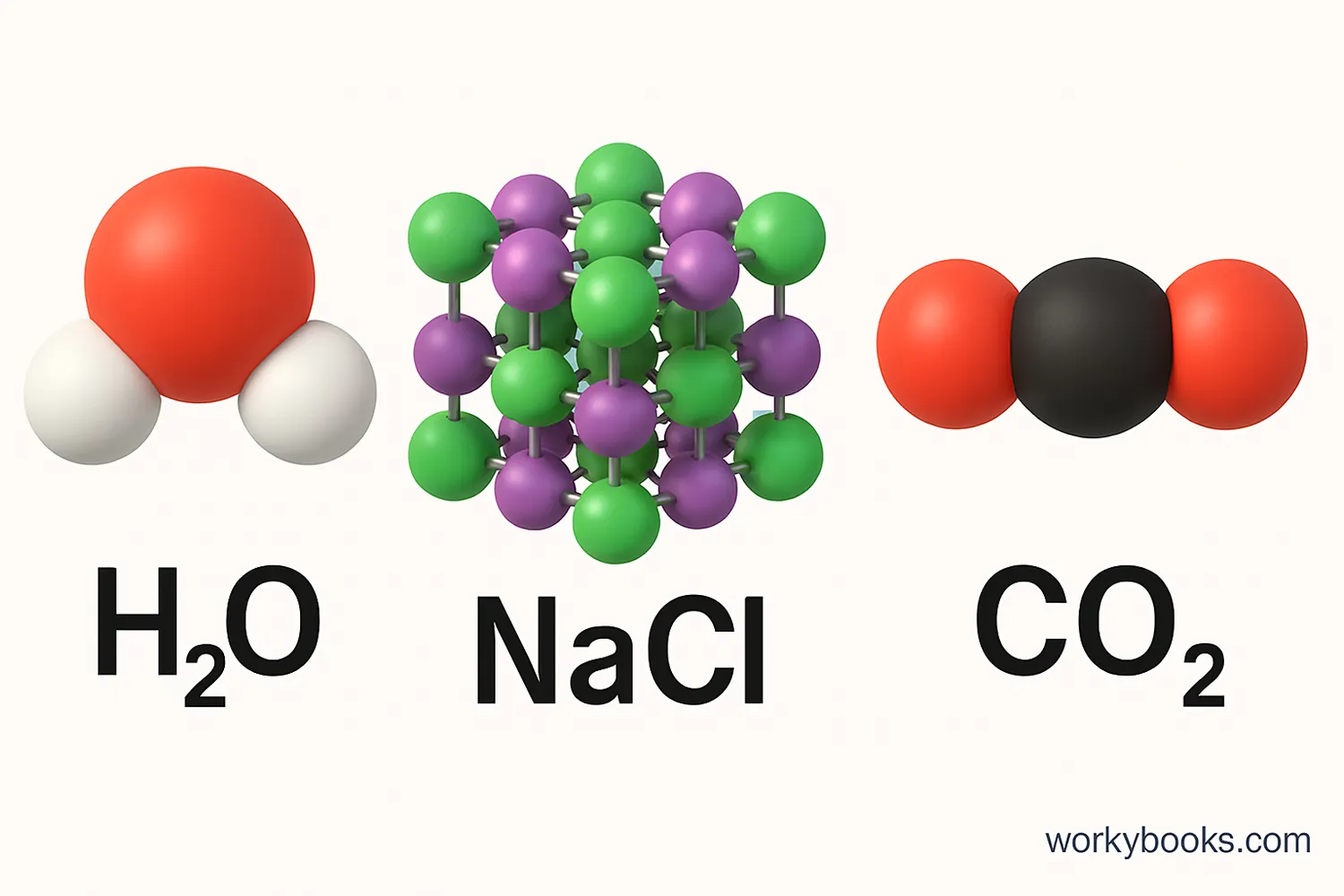 Visual representation of water molecule H2O showing two hydrogen atoms bonded to one oxygen atom
