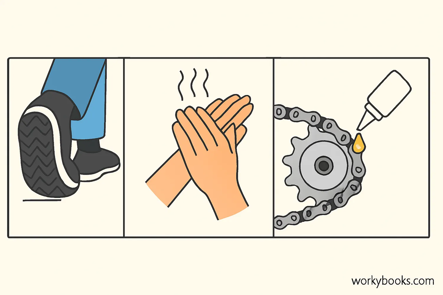 Collection of everyday examples where friction is important