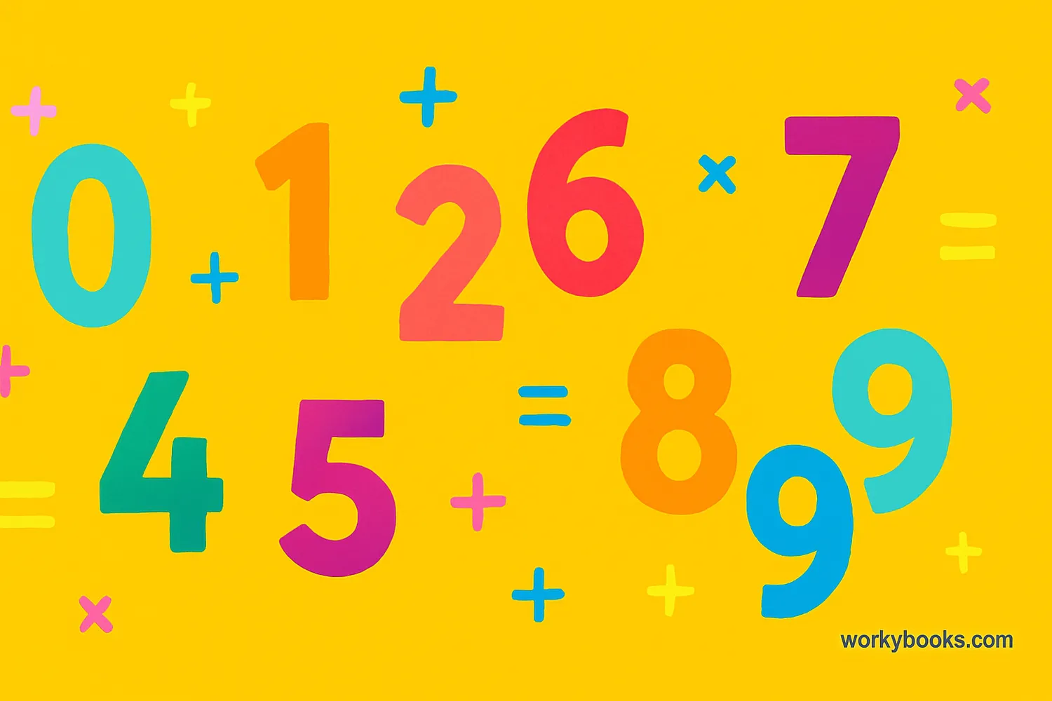 Visual representation of different number properties with colorful numbers and mathematical symbols floating around