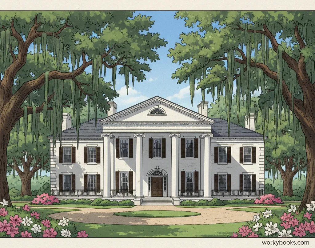 Example of Antebellum architecture with Greek Revival style