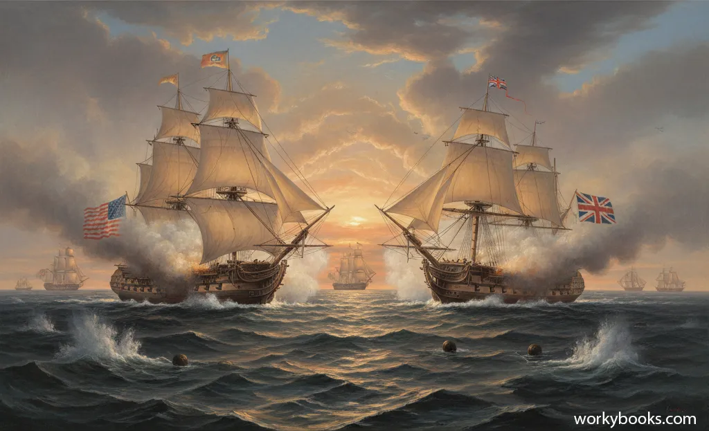 Naval battle during the War of 1812