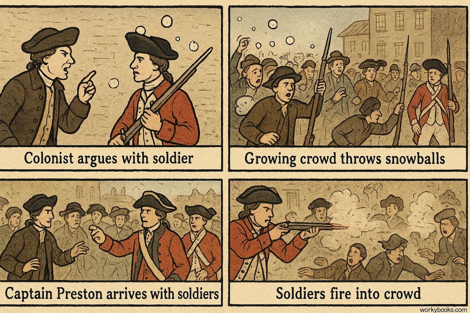 Timeline of events leading to the Boston Massacre