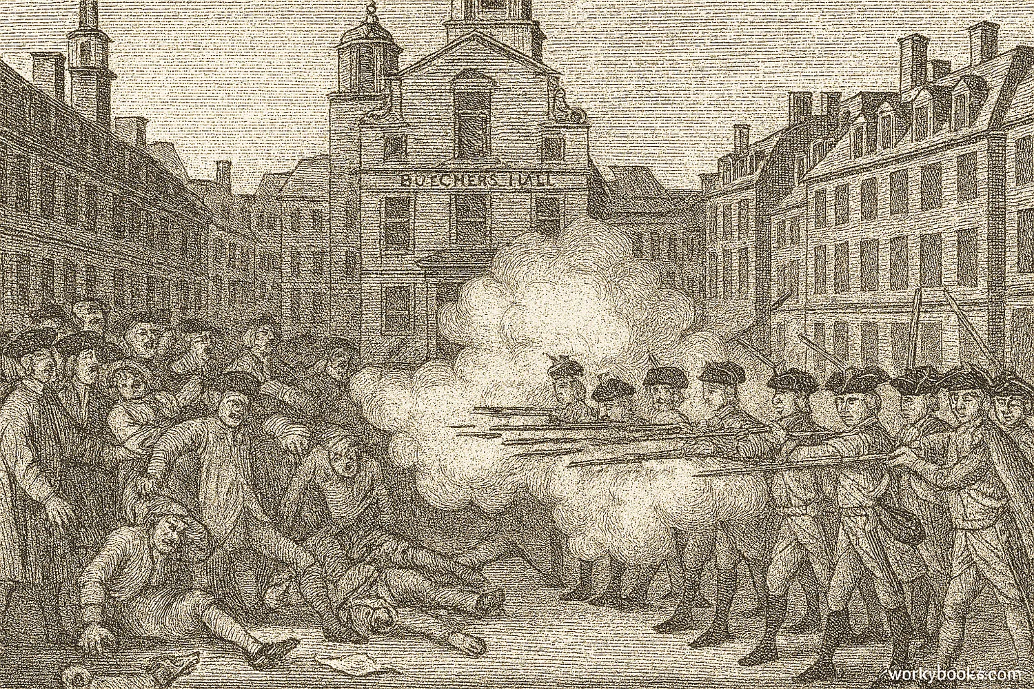 Paul Revere's famous engraving of the Boston Massacre