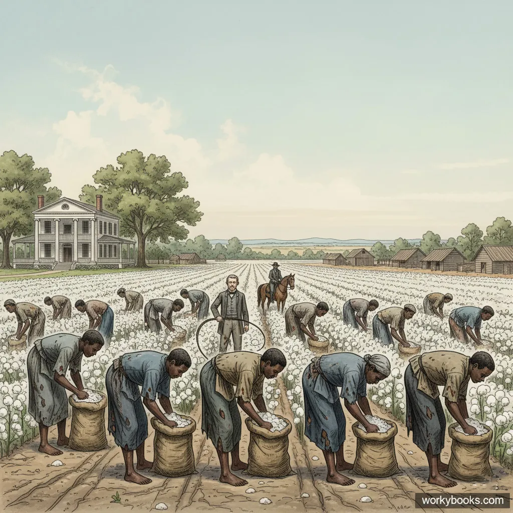 Enslaved people working on a Southern plantation