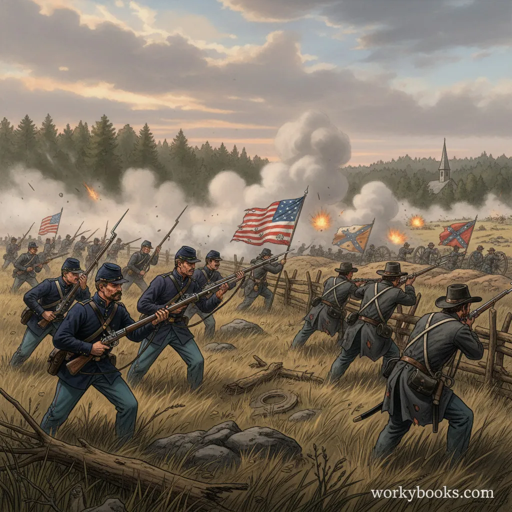 Civil War battle between Union and Confederate soldiers