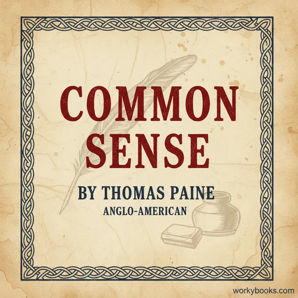 Cover of Thomas Paine's Common Sense pamphlet showing bold title and revolutionary imagery