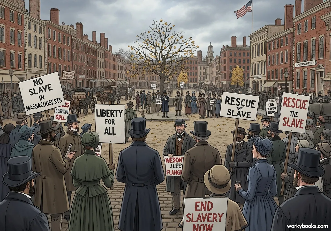 Abolitionists protesting the Fugitive Slave Law