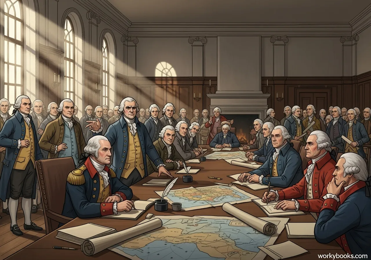 Delegates at the First Continental Congress protesting the Intolerable Acts
