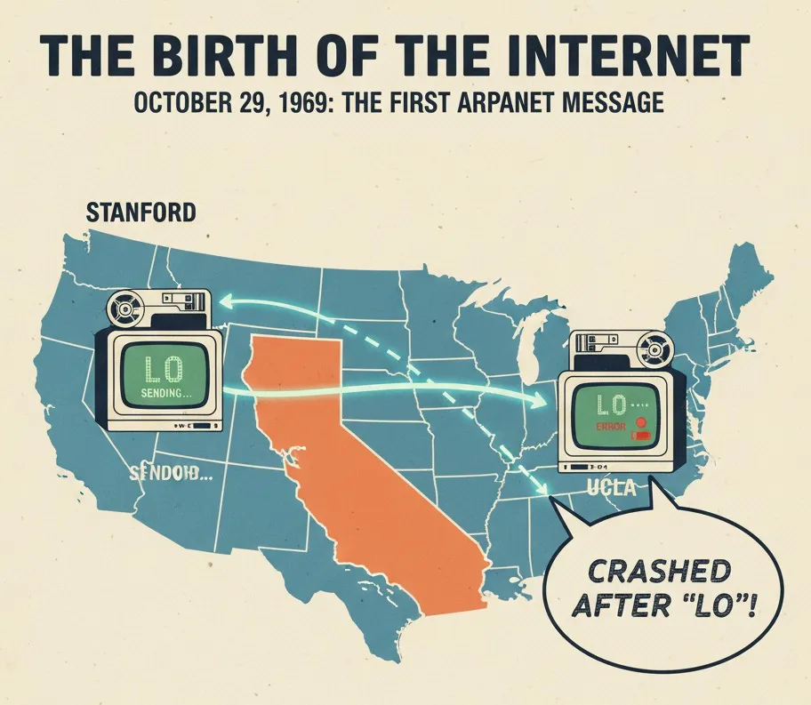 FIRST ARPANET MESSAGE