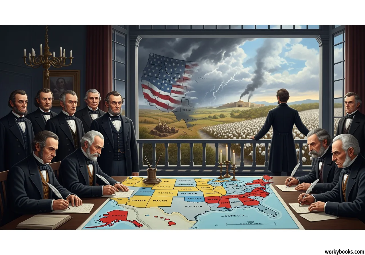 Southern states seceding to form the Confederate States of America.