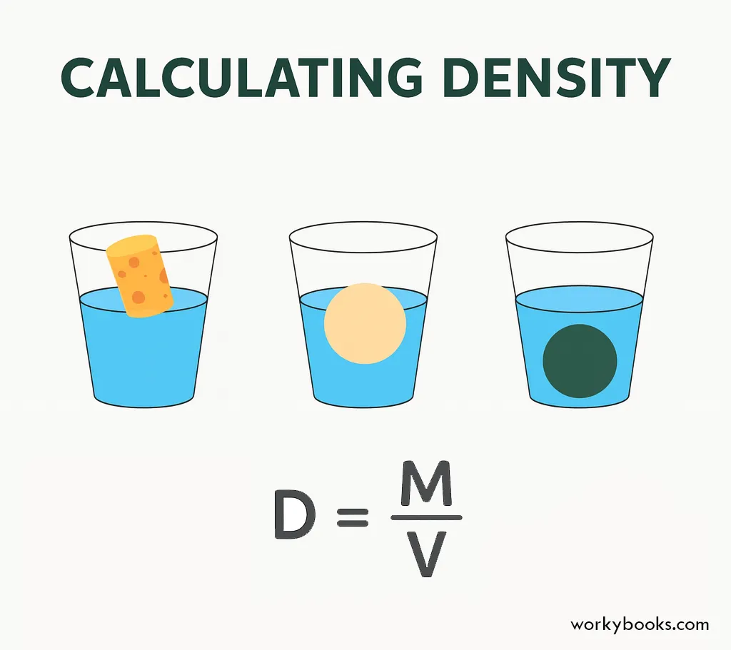 Cork floats, wood sinks partially, metal sinks fully in water.