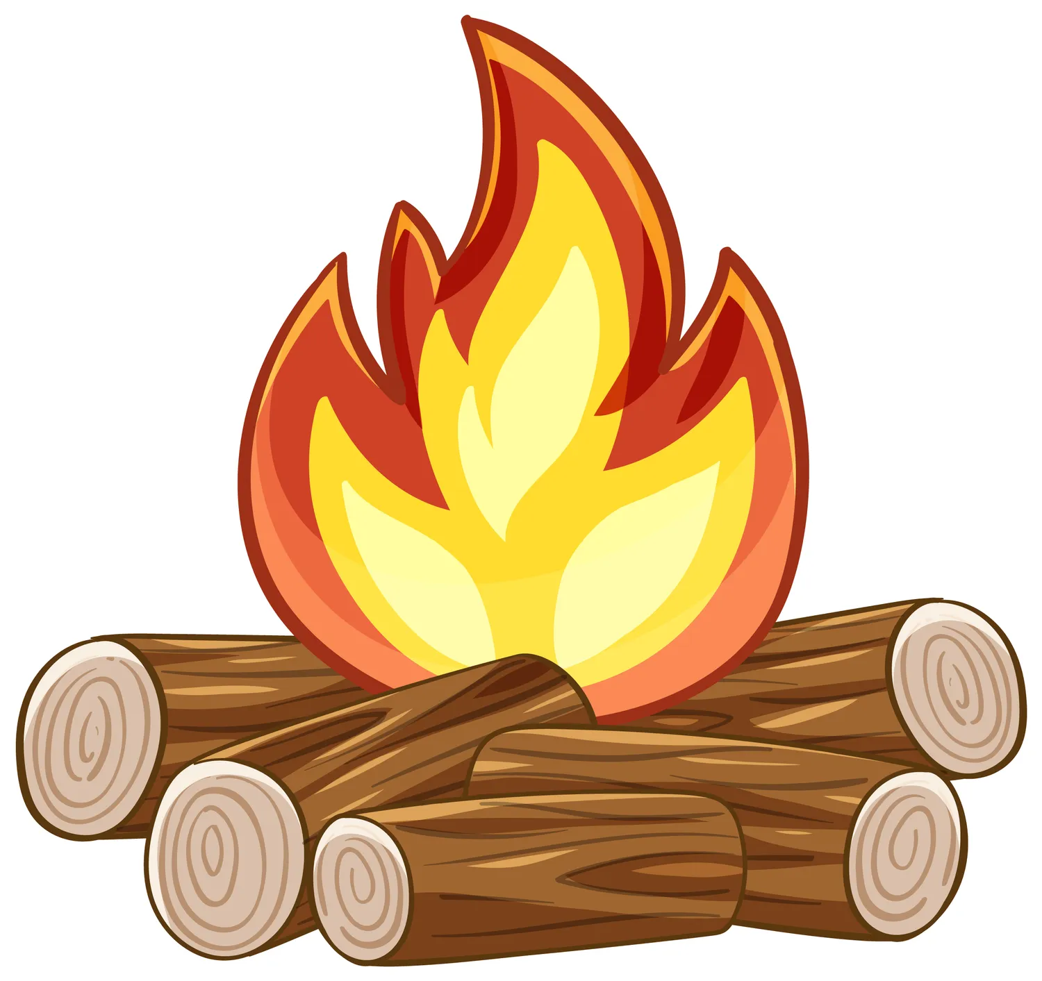 A campfire shows energy transfer in action. 