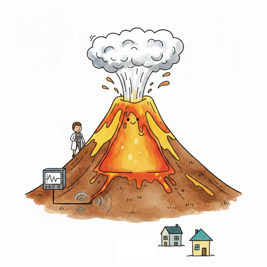 Scientists monitor a smoking volcano to help nearby communities stay safe.