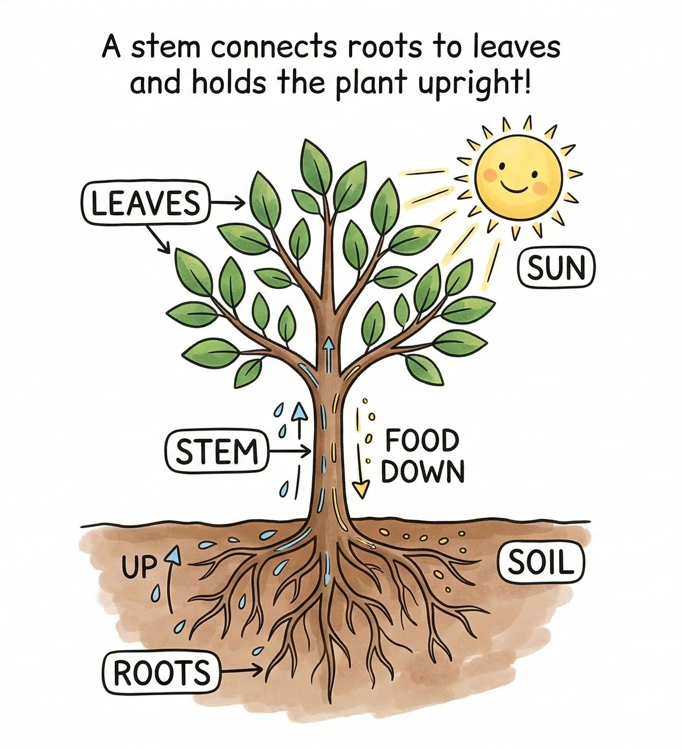 Labeled plant diagram.