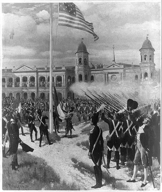 [Cession of Louisiana, 1803. Ceremony of replacing French with American flag]