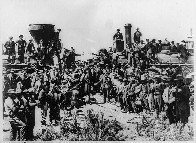 [Driving of the Golden Spike at Promontory Pt., Utah - May 10, 1869]