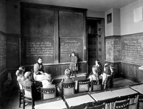1893 Horace Mann School for the Deaf, Miss Fuller and Her Class byAHFolsom BostonPublicLibrary