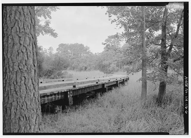6.  VIEW OF WOODEN ROADWAY BRIDGE ON JAMESTOWN ISLAND LOOP ROAD. - Jamestown Island Loop Road, Jamestown Island, Jamestown, James City County, VA
