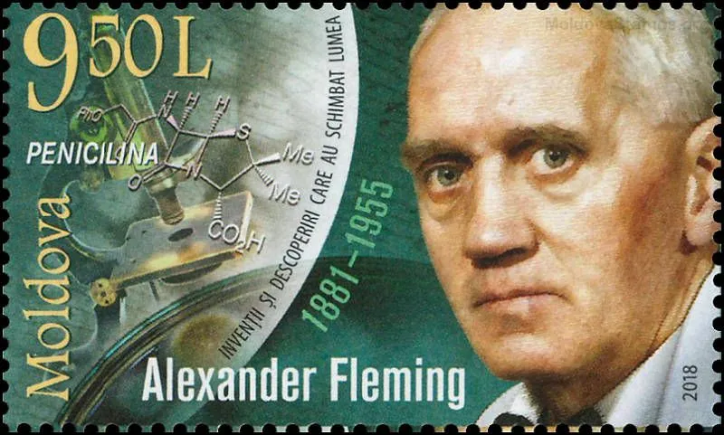 Alexander Fleming 2018 stamp of Moldova