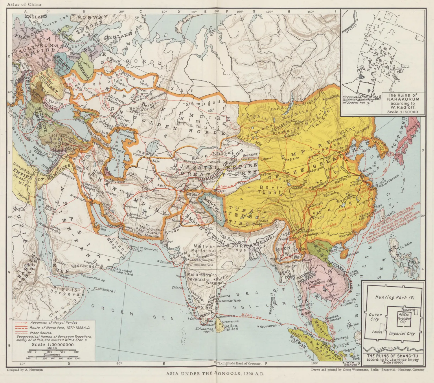 Asia under the Mongols 1290 AD