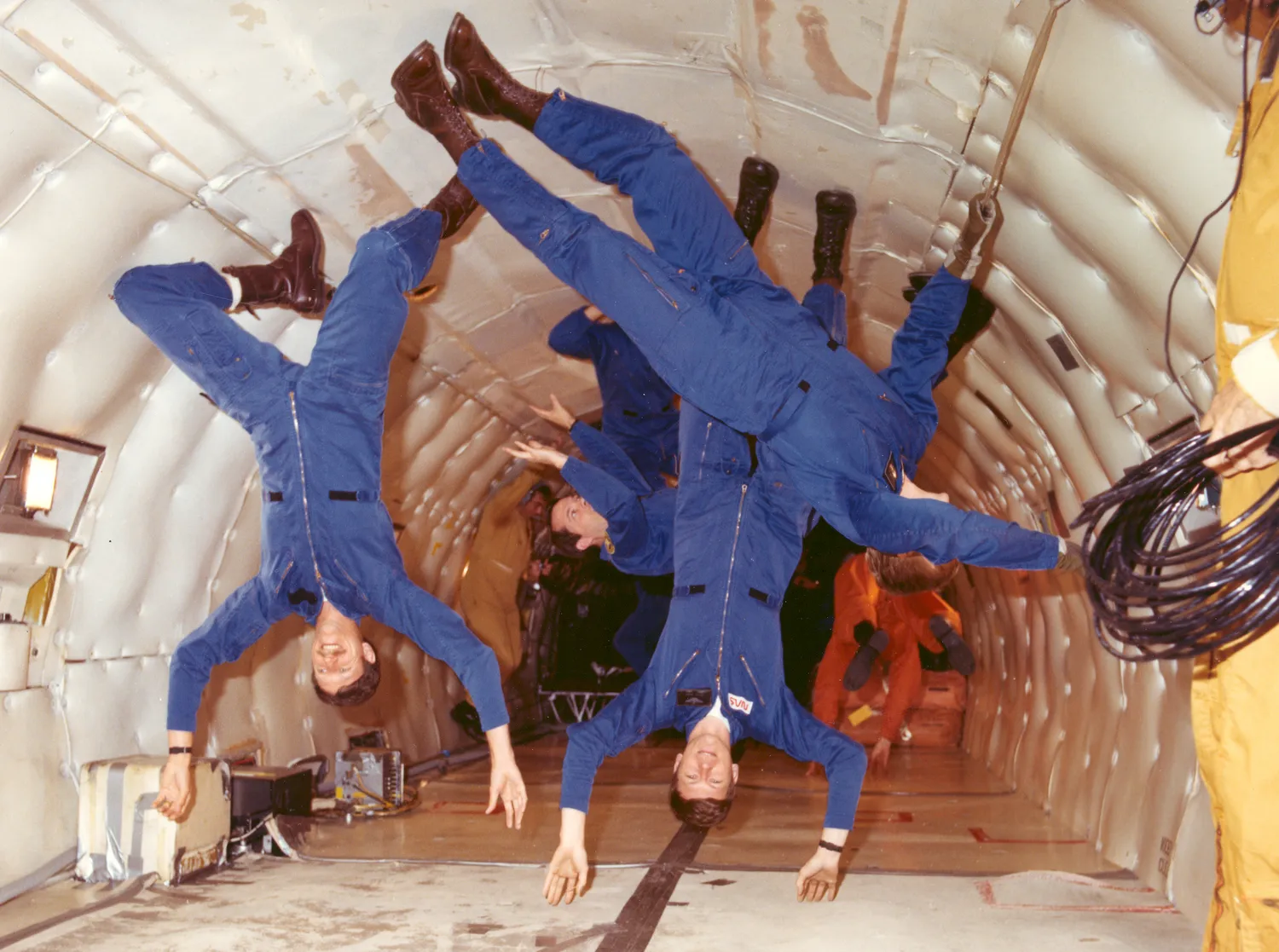Astronauts in weightlessness