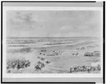 Buffalo crossing the Oregon Trail, Platte River near Fort Kearny