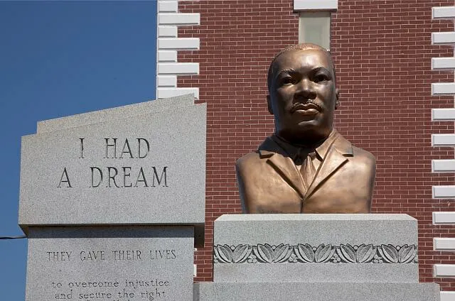 Bust of Martin Luther King, Jr. at Brown Chapel, headquarters for meetings during the Civil Rights movement, Selma, Alabama