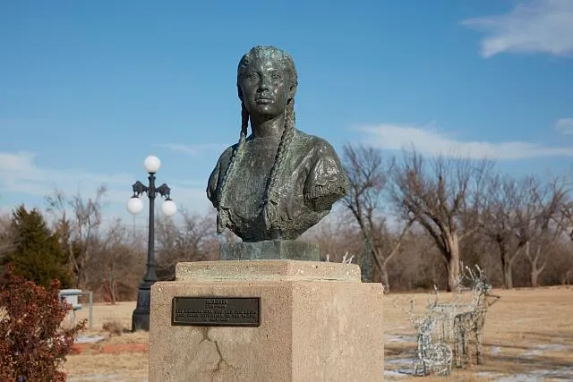Bust of Sacagawea, the Shoshone girl who guided explorers Meriwether Lewis and William Clark on their 