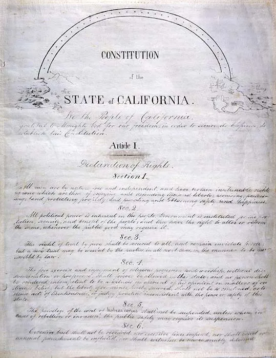 California Constitution 1849 title page