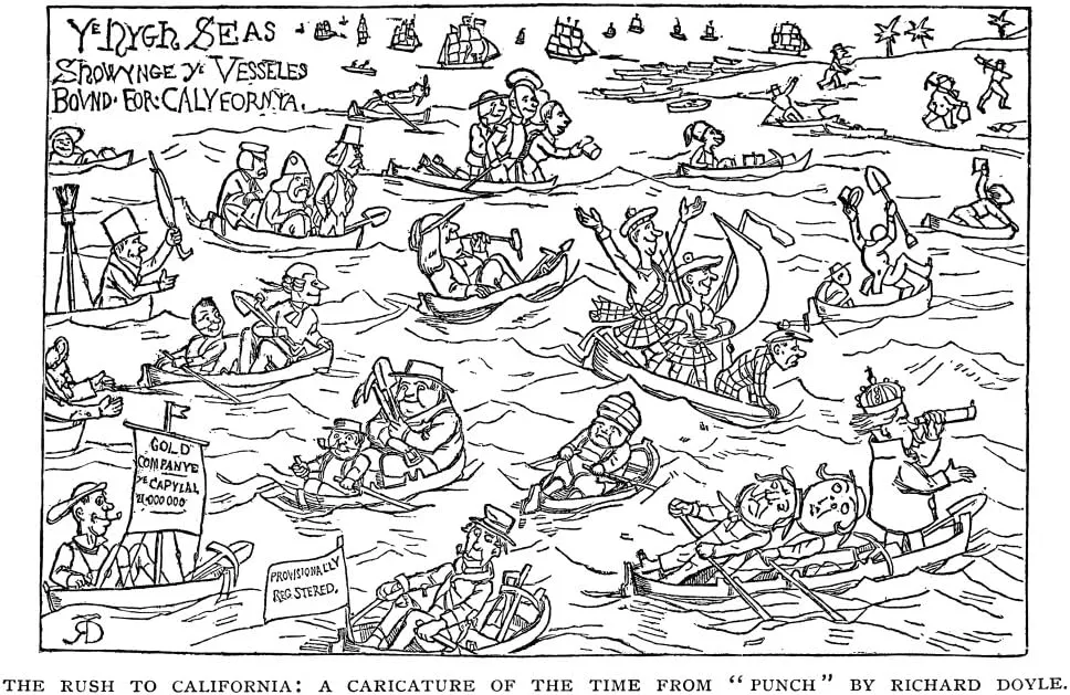 California Gold Rush Caricature
