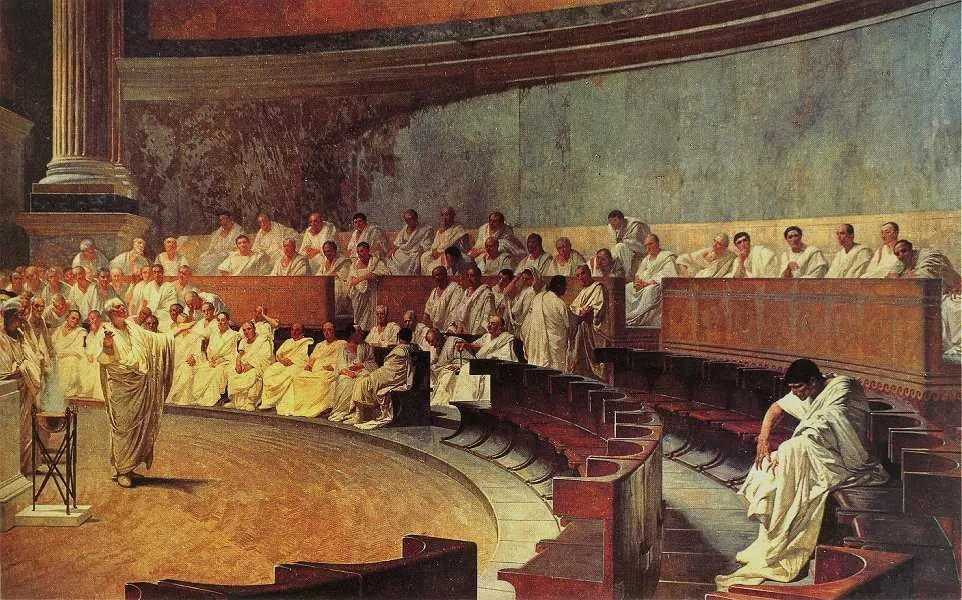 Cicero Denounces Catiline in the Roman Senate by Cesare Maccari - 3