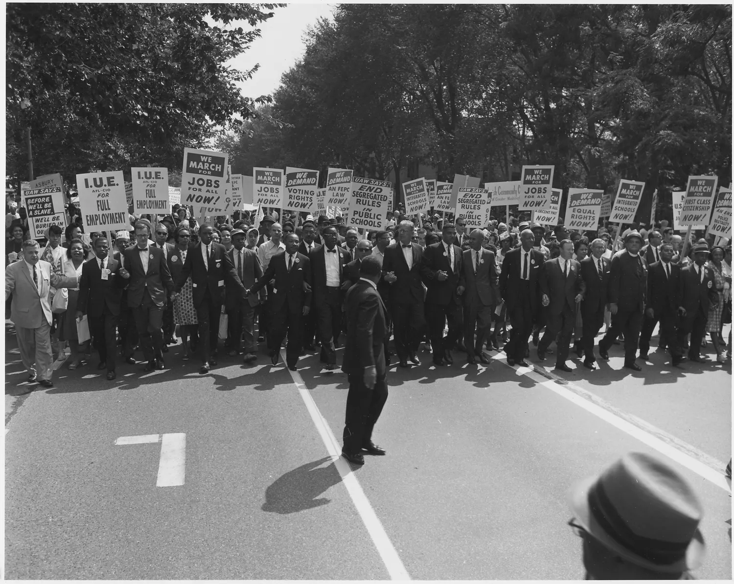Civil Rights March on Washington, D.C. (Leaders marching.) - NARA - 542001