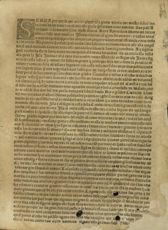 Columbus's letter on the first voyage
