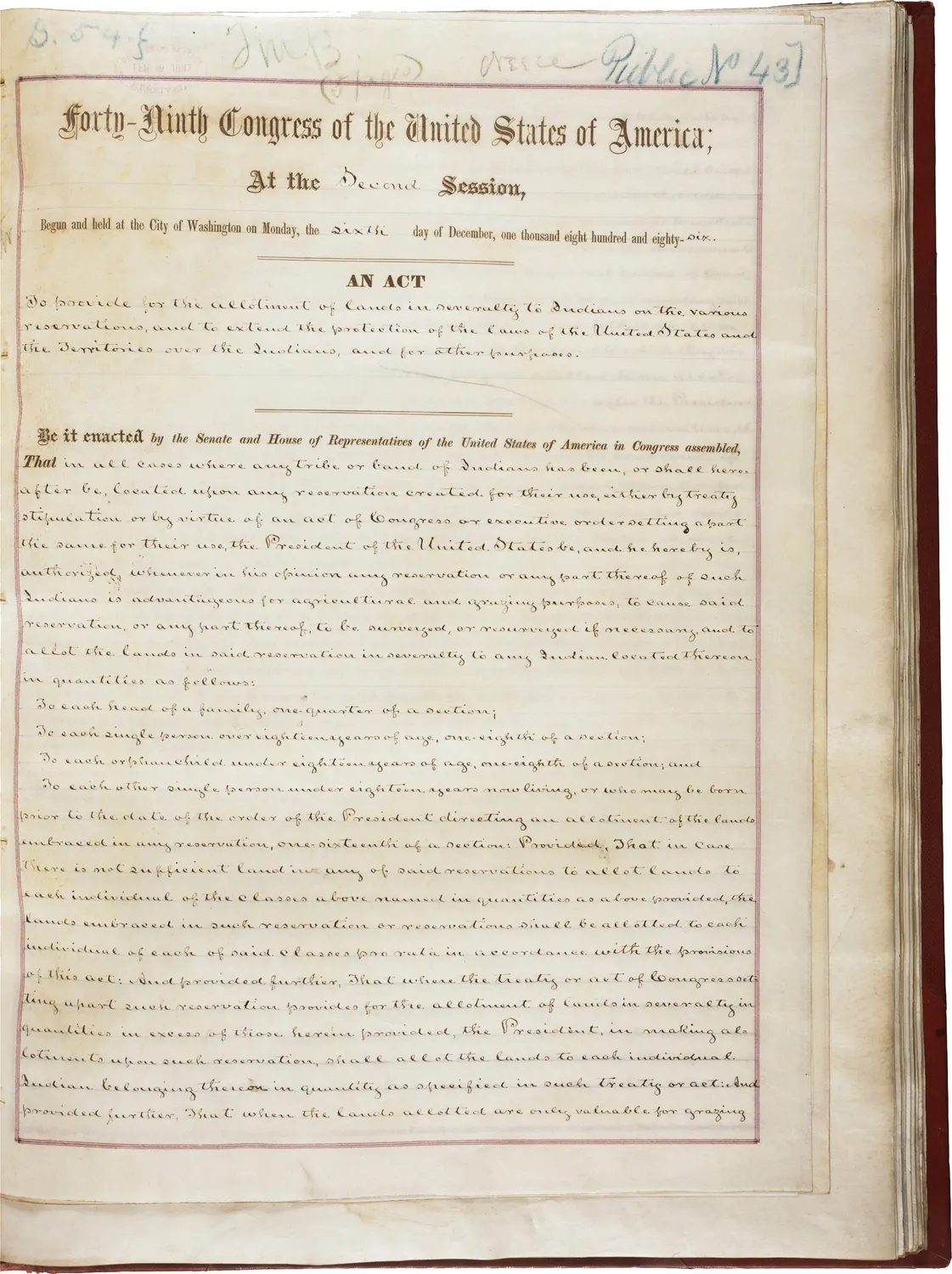 Dawes Act - First Page