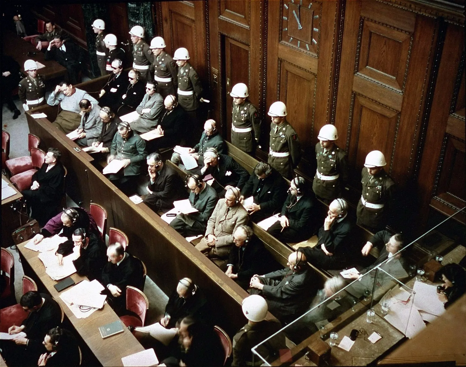 Defendants in the dock at nuremberg trials