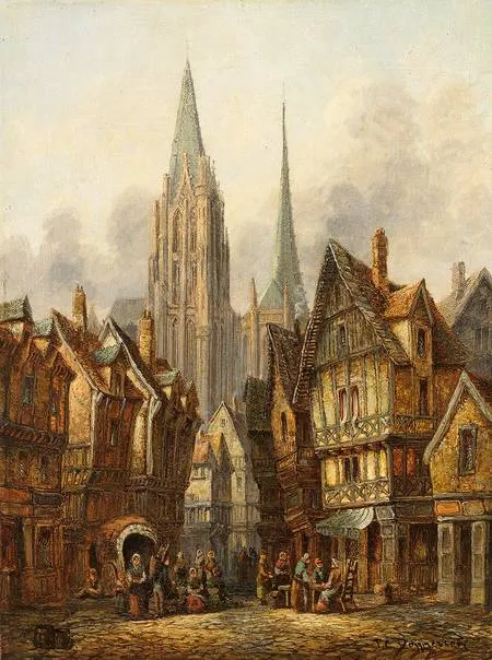 Dommersen Gothic cathedral in a medieval city