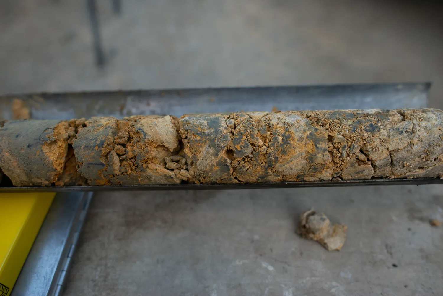 Drilling occurred at Pretty Rocks in 2018. Core samples from the drilling indicate how much ice underlies this part of the (a8577659-4fbc-4b7e-a10d-0c8e4772544d)