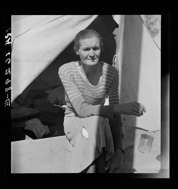 Dust bowl refugee from Chickasaw, Oklahoma. Imperial Valley, California. 