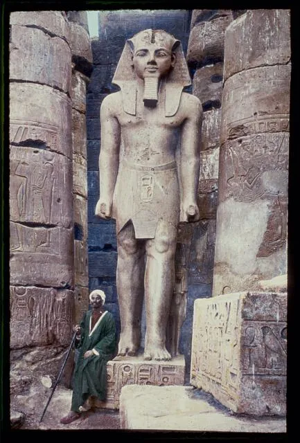 Egypt. Luxor. Statue of Rameses II [i.e., Ramses II] in Temple of Luxor