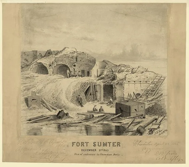 Fort Sumter, December 9th 1863, View of entrance to Three Gun Bat'y