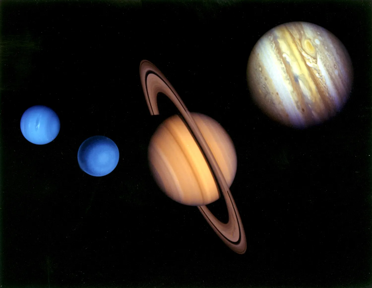 Gas giants in the solar system