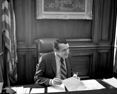 Harvey Milk in 1978 at Mayor Moscone's Desk.jpg
