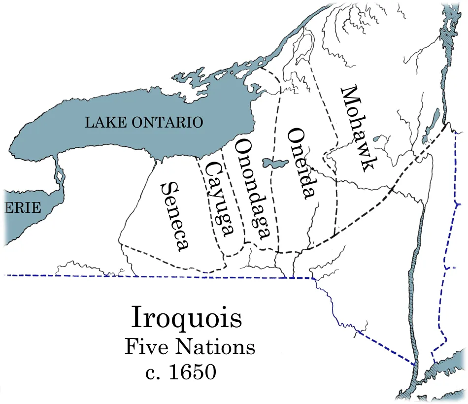 Iroquois 5 Nation Map c1650