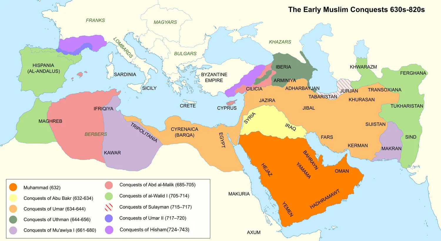 Islamic Expansion per caliph