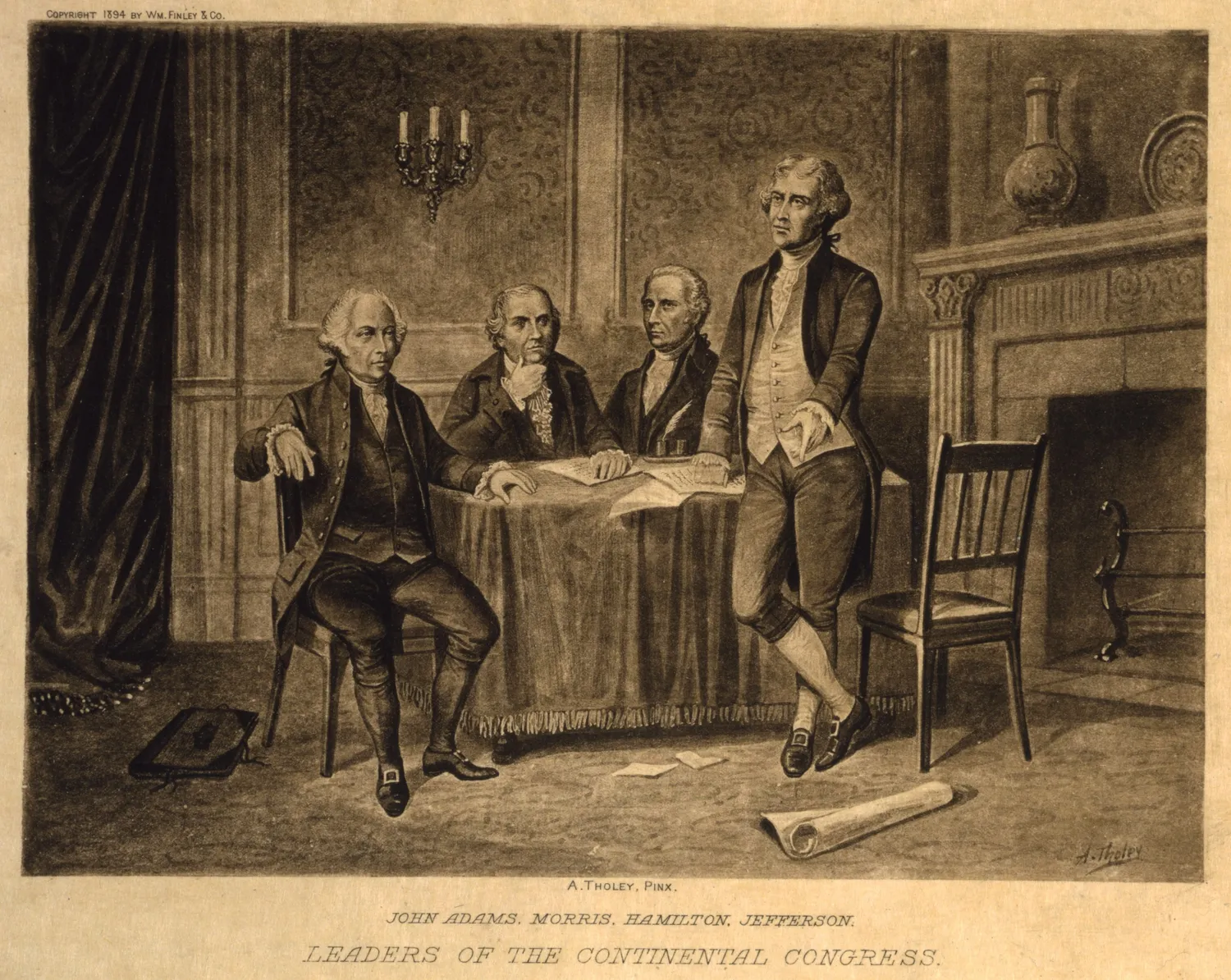 Leaders of the Continental Congress-John Adams, Morris, Hamilton, Jefferson - A. Tholey. LCCN00649557